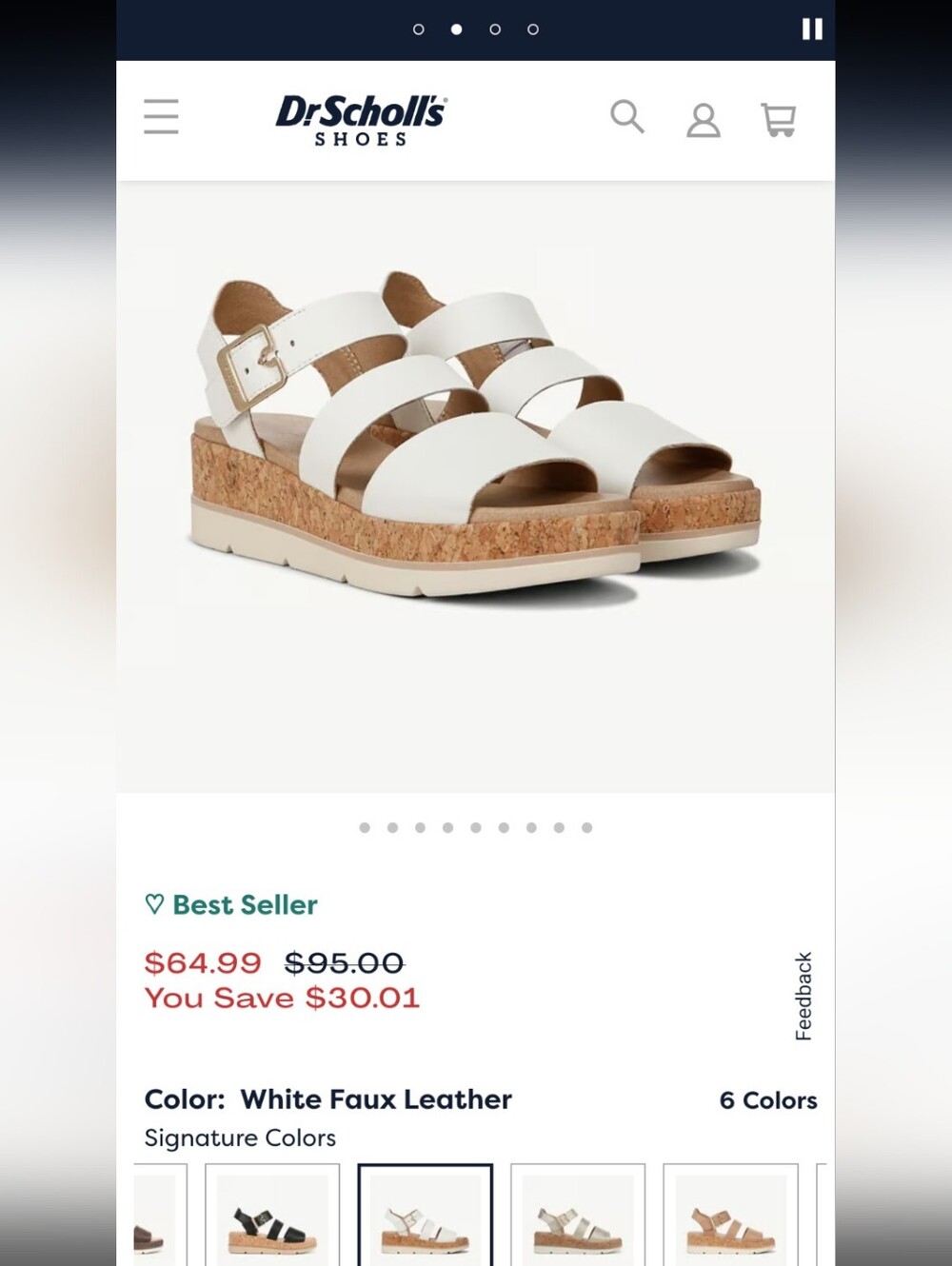 Dr. Scholl's White Triple-Strap Espadrille Platform Sandals - Sz 10 - Picture 9 of 9